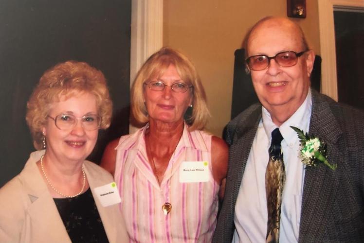 Mike Kline’s wife Stephanie Kline, left, OHIO Zanesville employee Mary Lou Wilson (center) and Mike Kline at the 50th anniversary celebration for Ohio University Zanesville.