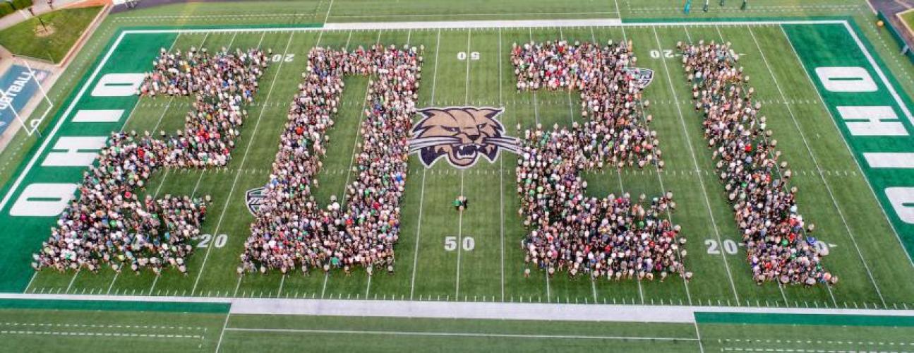 Class of 2021 forms a 2021 on the football field