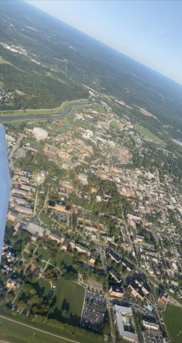 An aerial view of Ohio University.