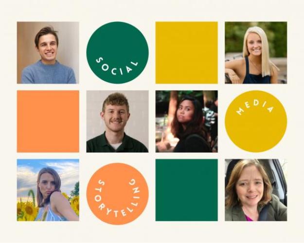 Social Media Storytelling collage featuring six OHIO students