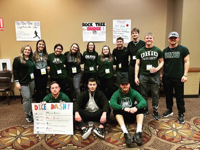 OHIO students are shown at the 2022 Ohio Association for Health, Physical Education, Recreation and Dance state convention 