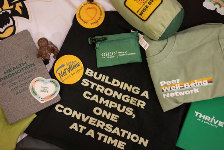 Ohio University Office of Health Promotion t-shirts, buttons, and promo items