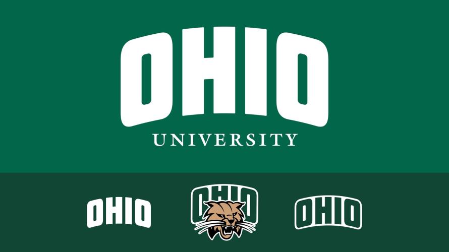 Three images of the Ohio University logo