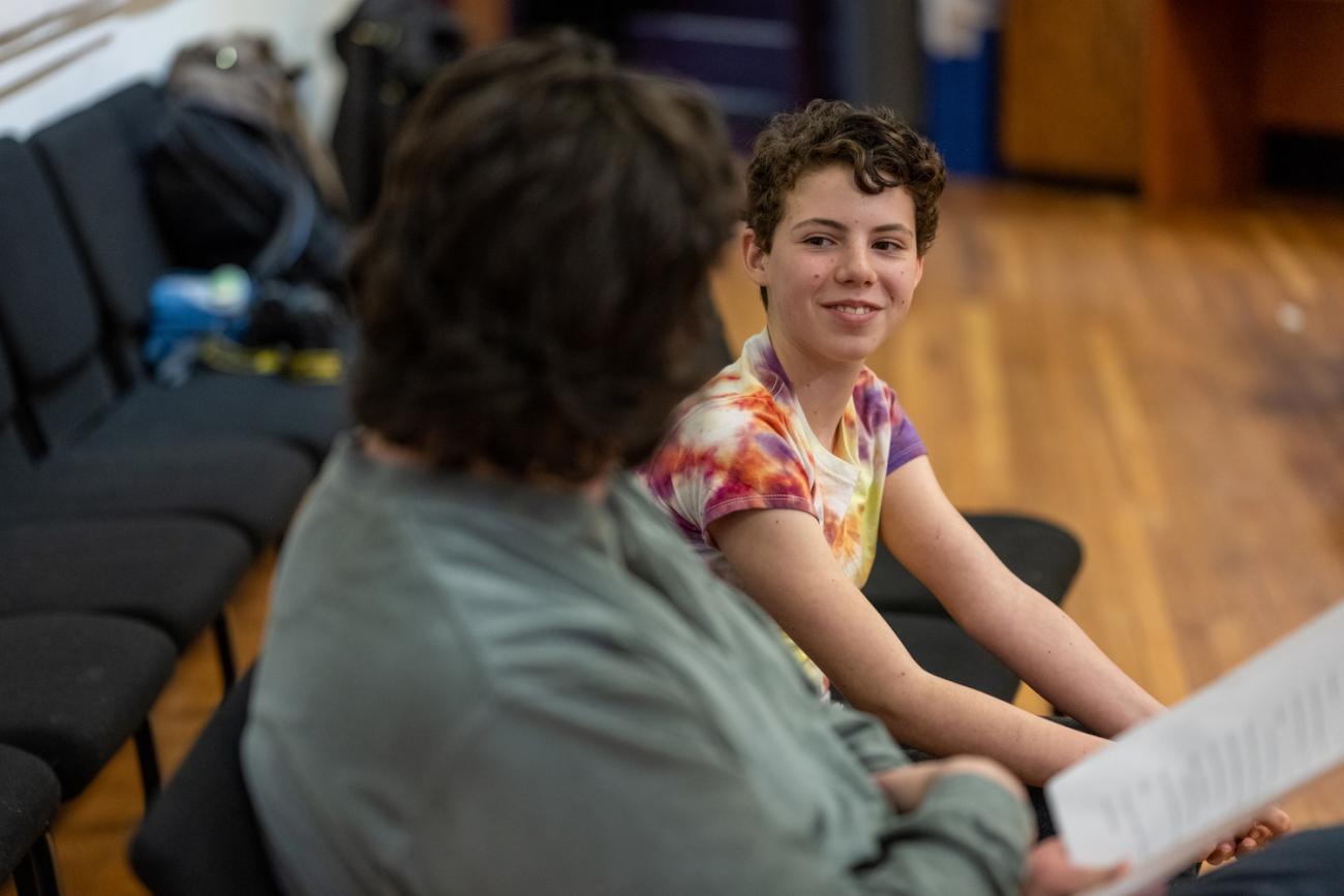 Middle school student Leif Siegel and Ohio University student Justin Ly