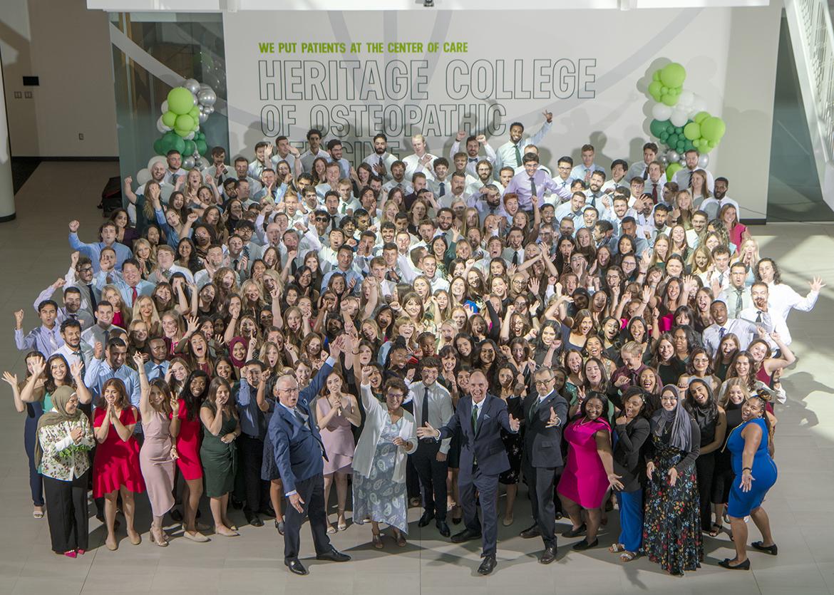 The HCOM 2023 class celebrates with a class photo