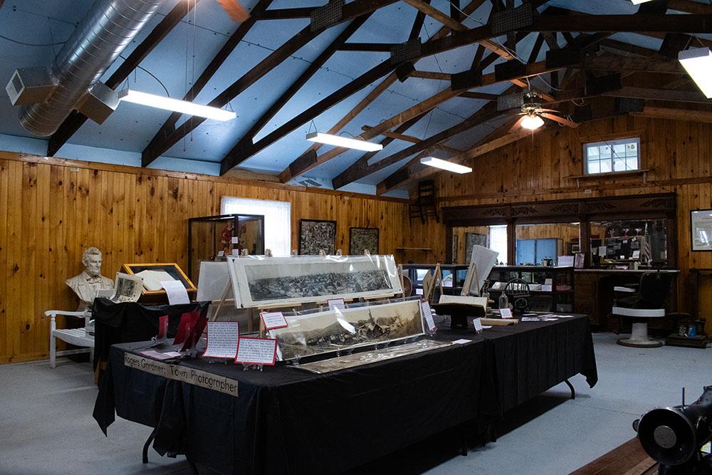 Exhibit of historic documents and artifacts at New Straitsville History Museum