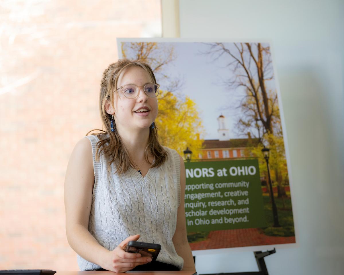 A student gives a presentation at the Multidisciplinary Honors Conference