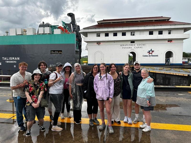 OHIO students are shown standing together at the Panama Canal