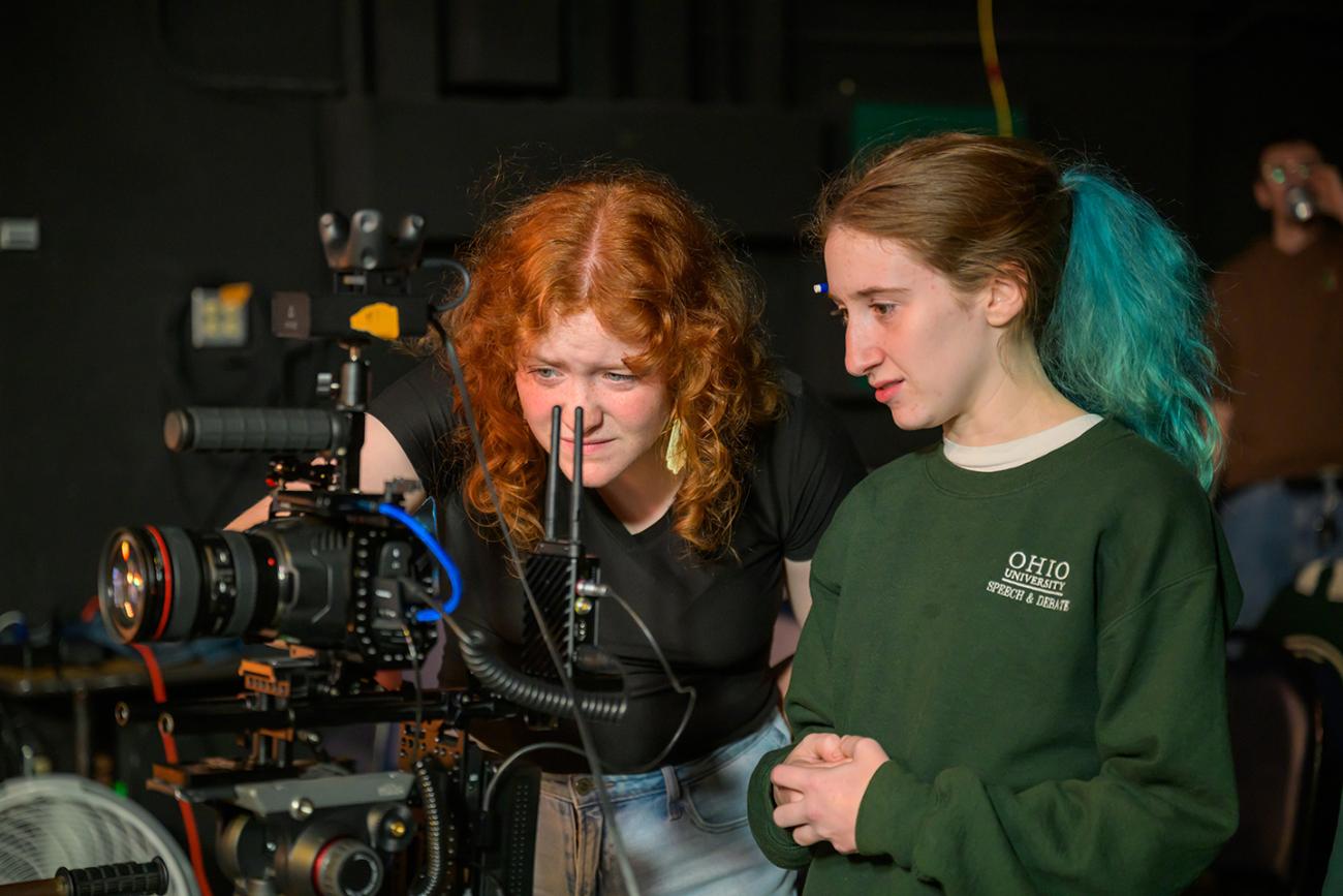 OHIO Media Arts Production students operate the LED Wall camera.