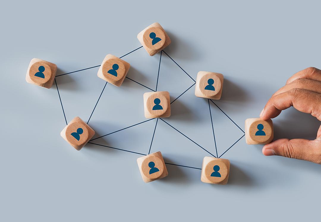 A stock image of a network of people.