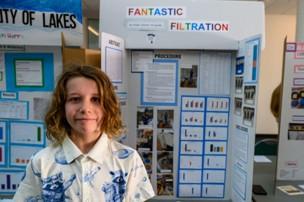 Wilder Day is shown in front his project at Science Day