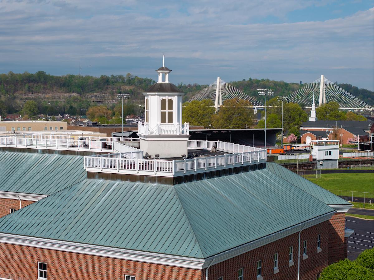 The OHIO Southern campus is shown with long bridges shown in the background