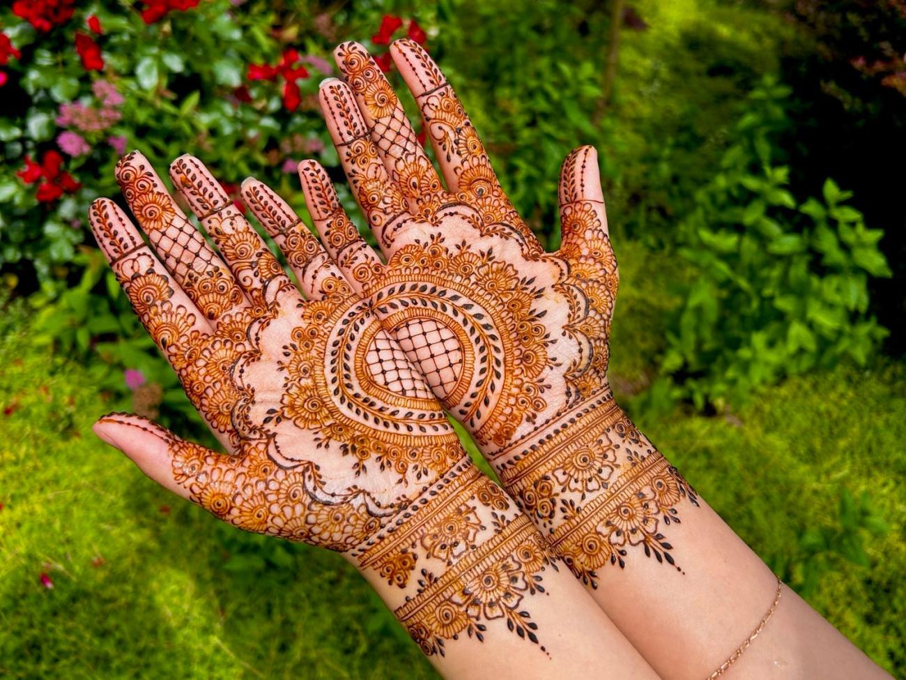 Photo of henna painted hands