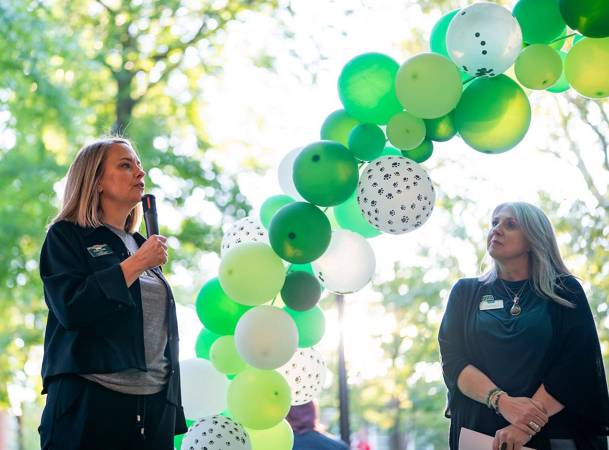 Staff presenting at Family Weekend