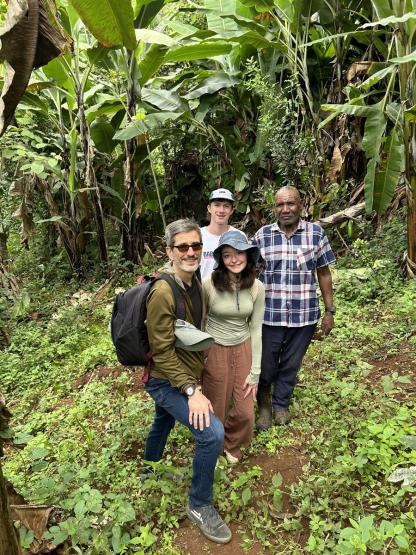 OHIO students and faculty are shown in a green jungle/forest area