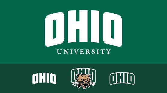 Three images of the Ohio University logo