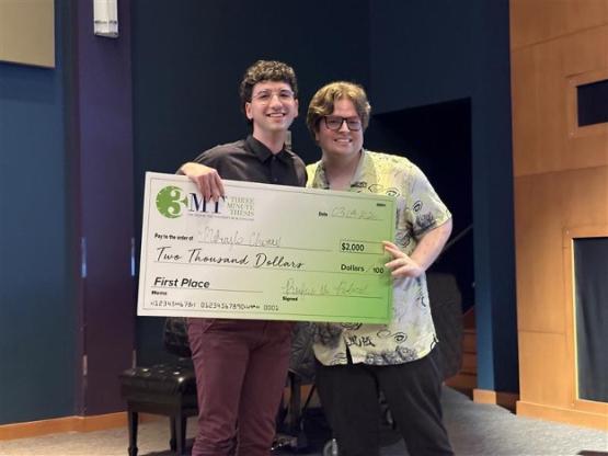 First-place Three Minute Thesis winner Mihajlo Chonev, a computer science master’s student from the Russ College, who presented his thesis work, “From drones to data: A modernized machine learning approach to bridge inspection.”