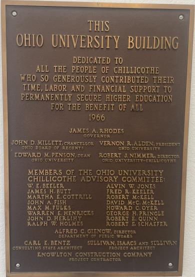 Bennett Hall Dedication plaque