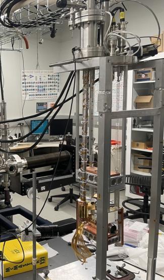 Equipment is shown in the NQPI lab at Ohio University