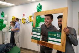 Students posing for a photo during Match Day 2022