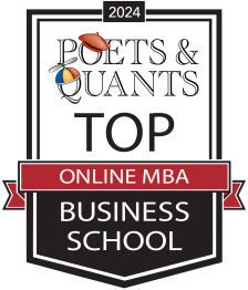 An image of Poets&Quants 2024 online MBA badge