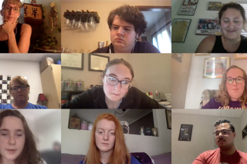 Grid of students participating in virtual class