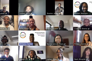screenshot of virtual event that shows all winners in a grid pattern