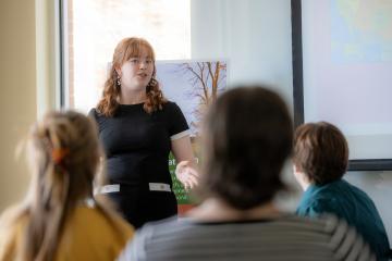 A student gives a presentation at the Multidisciplinary Honors Conference