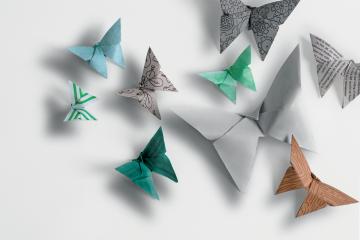 Origami butterflies