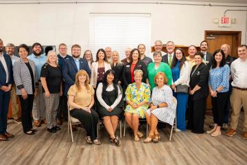Members of the Mayors' Partnership for Progress gather together for a group photo