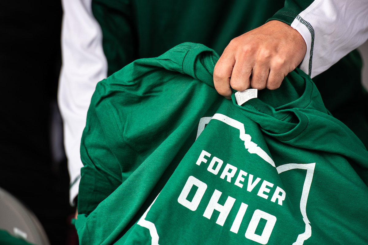 Forever OHIO logo on a green shirt