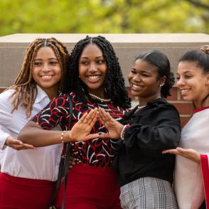 sorority members at an opening event