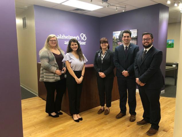 A group of students at the Alzheimer's Association office