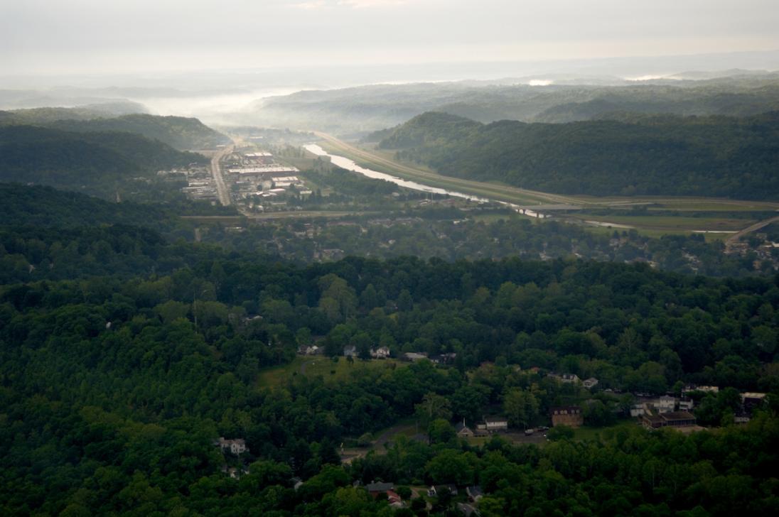 Aerial photo of Athens and the Hocking River