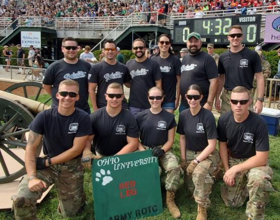 Army ROTC alumni at Peden Stadium