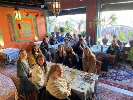 Learning Community class at Athens Indian restaurant